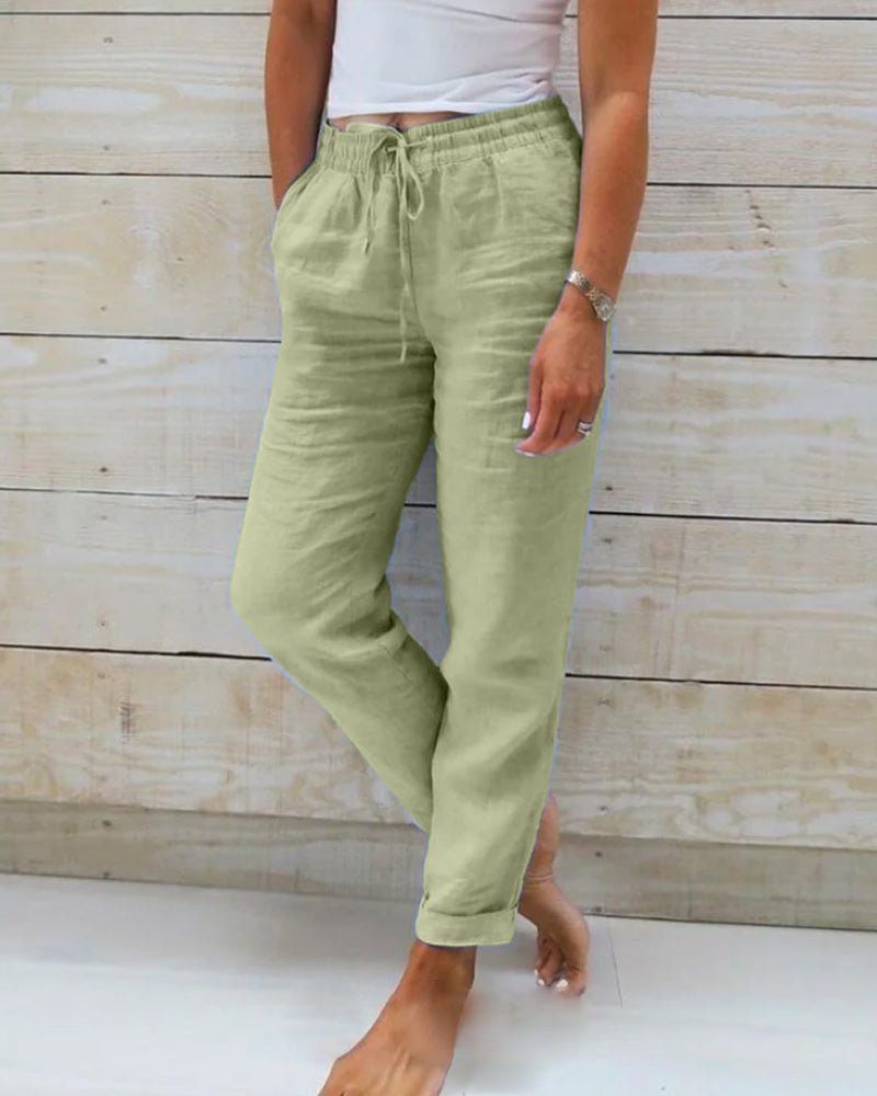 Emma™ - Comfortable Cotton-Linen Pants with Elastic Waistband