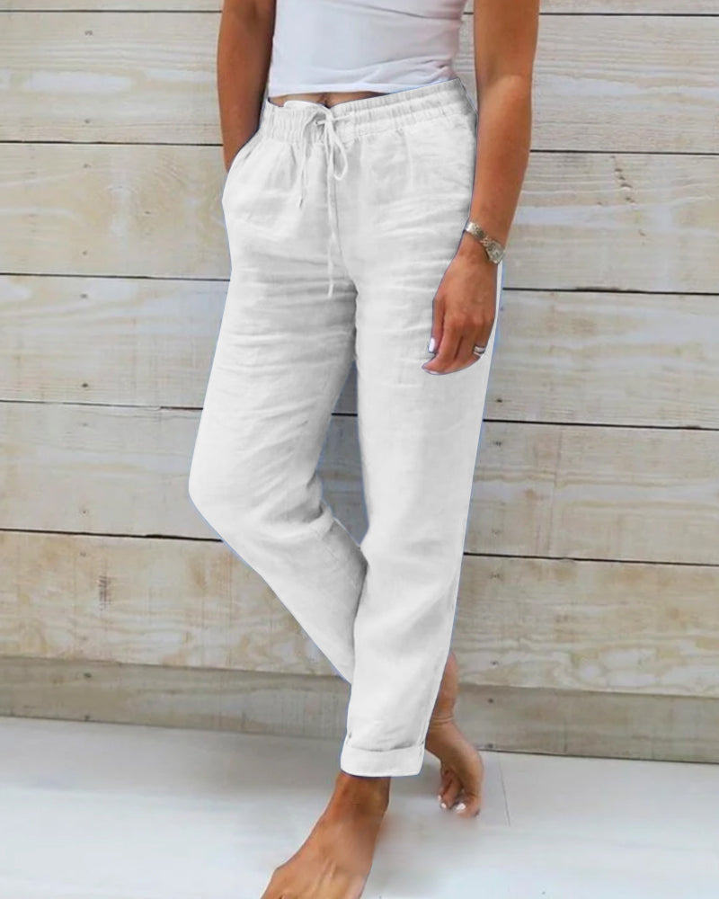 Emma™ - Comfortable Cotton-Linen Pants with Elastic Waistband