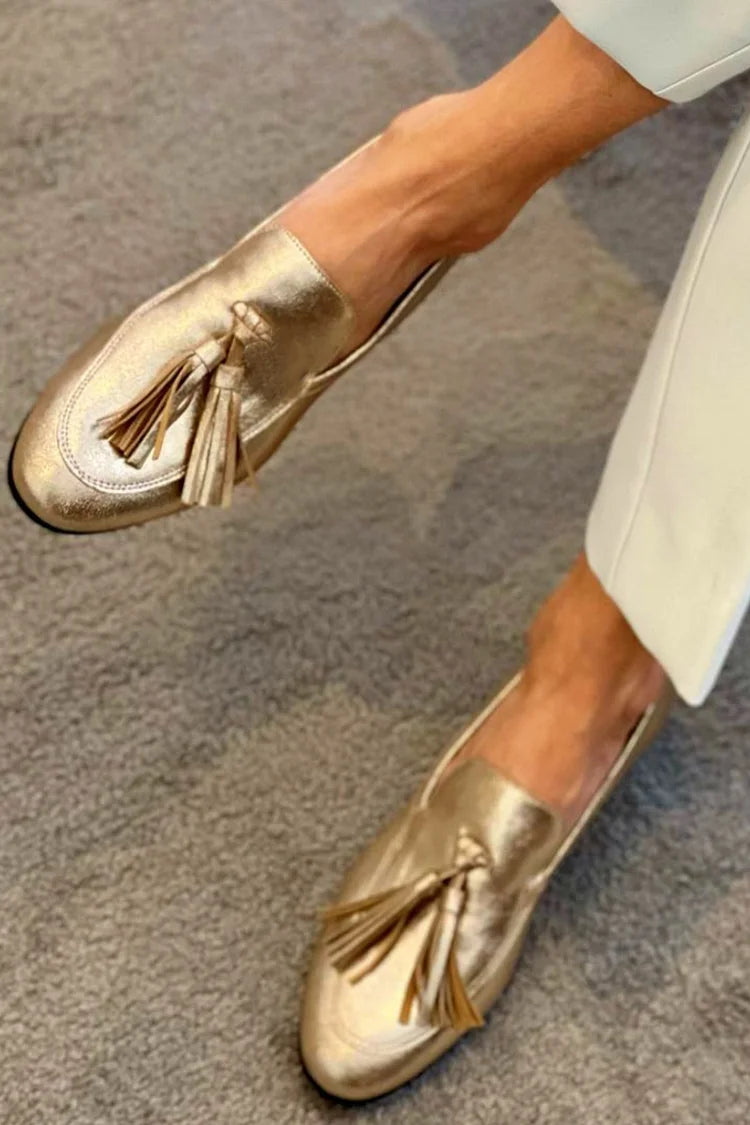 Golden loafers