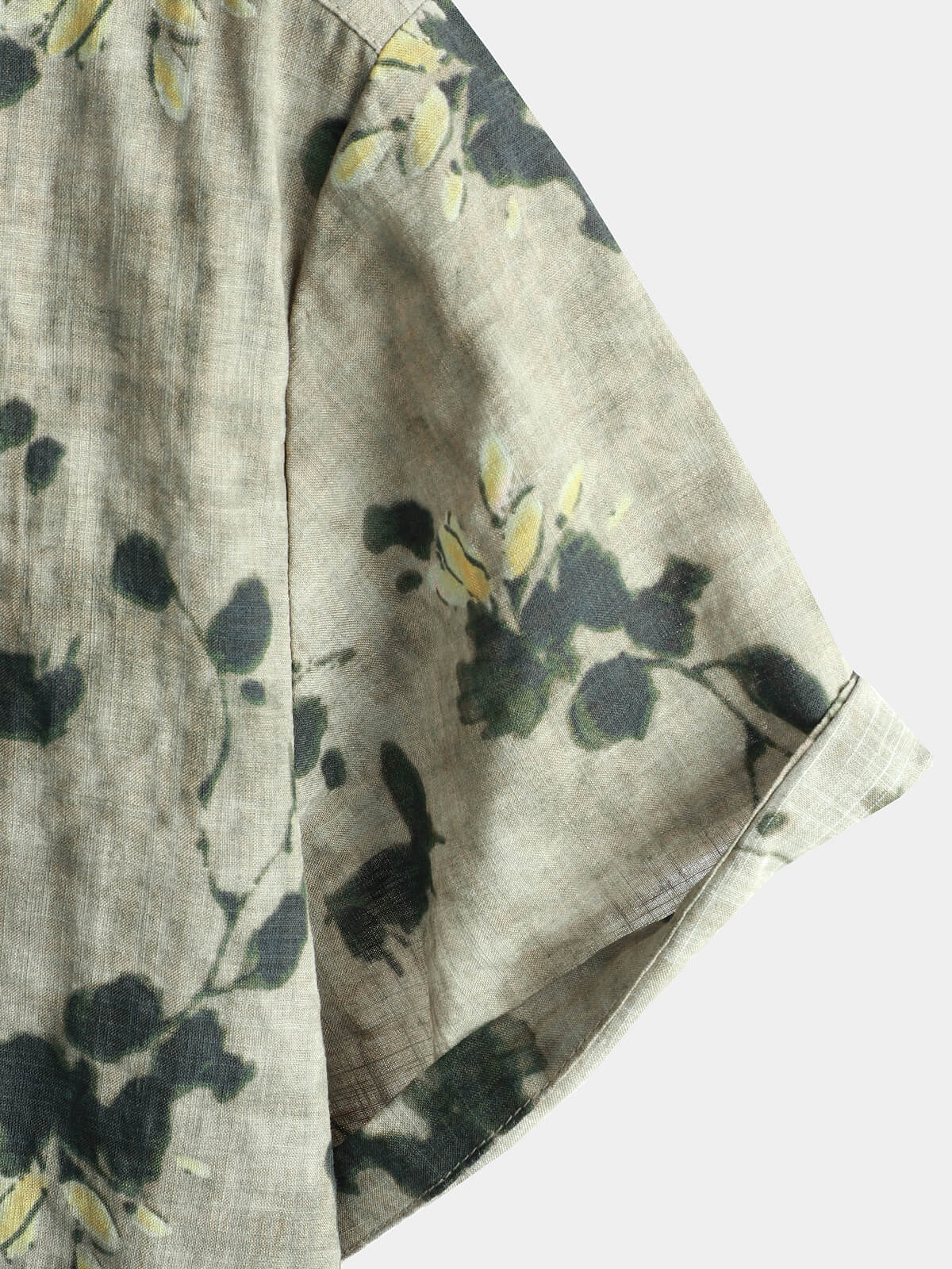 Riley – Vintage Gray Floral Cotton Button-Up Shirt