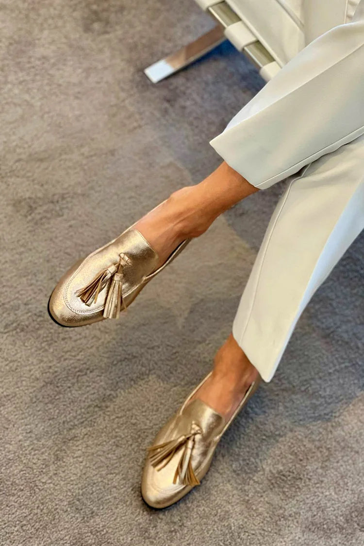 Golden loafers