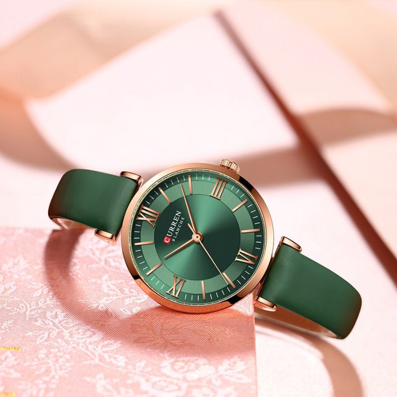 Amelia – Elegant Waterproof Leather Strap Watch with Classic Design