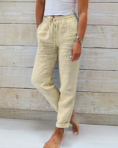 Emma™ - Comfortable Cotton-Linen Pants with Elastic Waistband