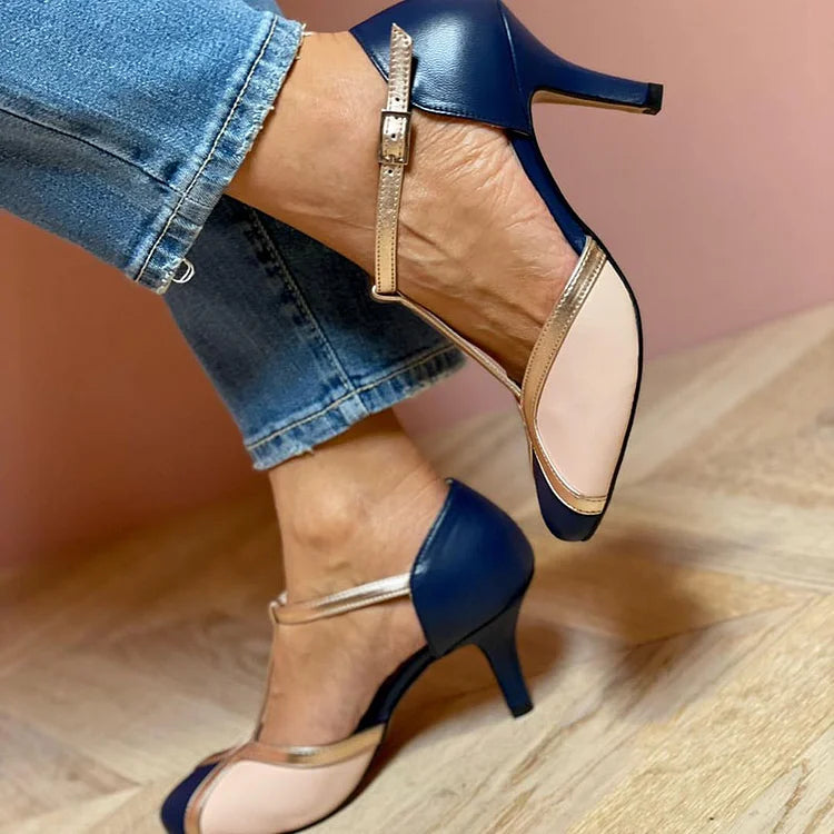 Round toe high heels