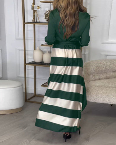 Elegant striped dress with straps