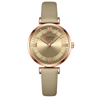 Amelia – Elegant Waterproof Leather Strap Watch with Classic Design