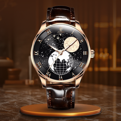 Jack - Business-Style Quartz Watch with Full Calendar and Leather Strap