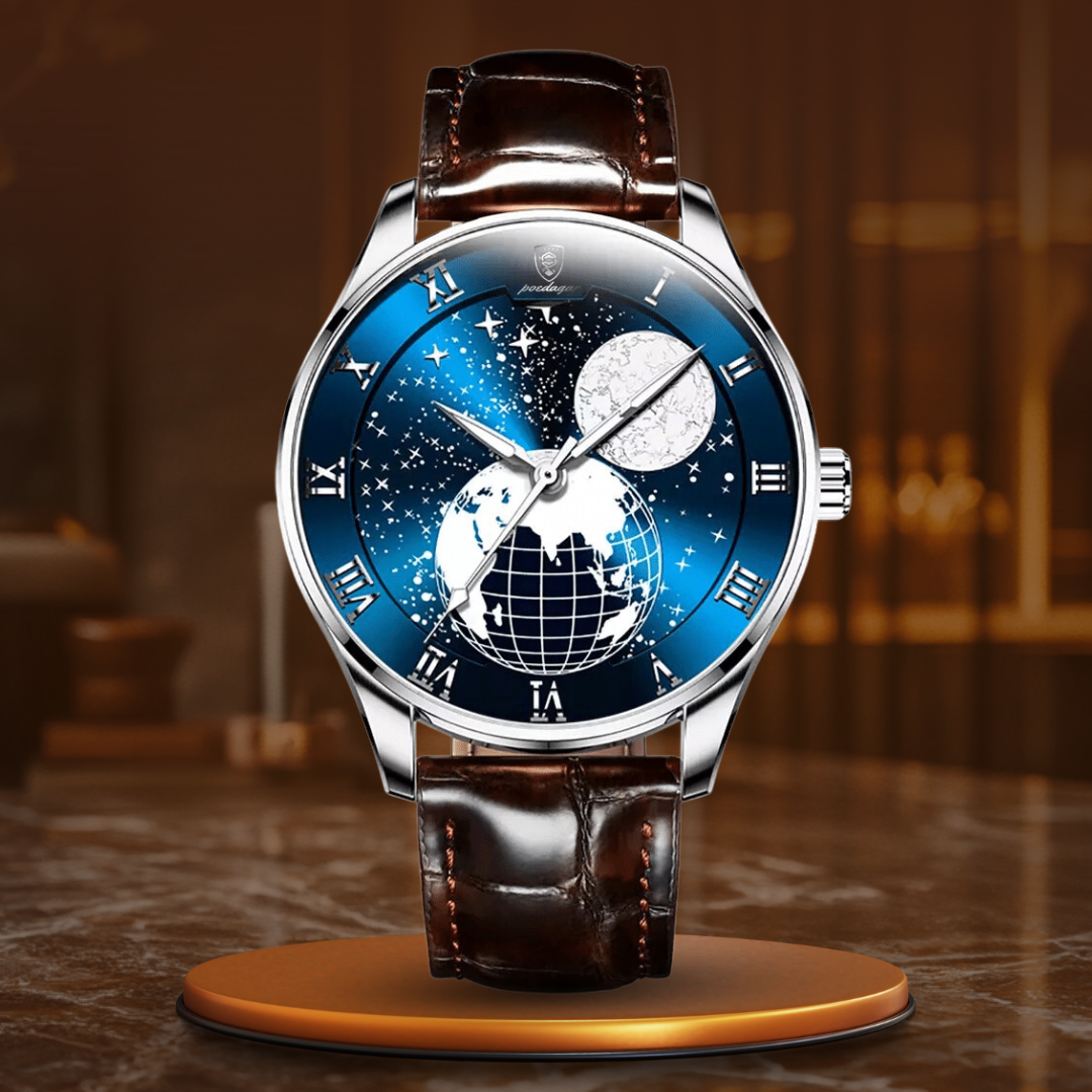 Jack - Business-Style Quartz Watch with Full Calendar and Leather Strap