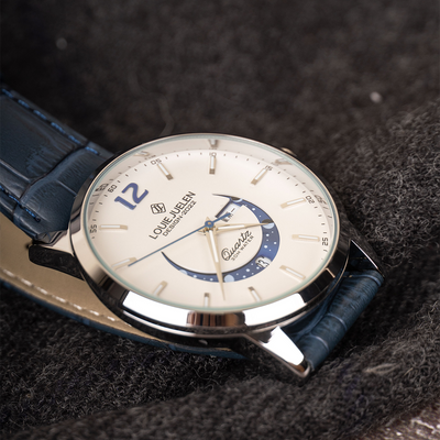 David - Timeless Moon Phase Watch with Luminous Calendar and Water Resistance