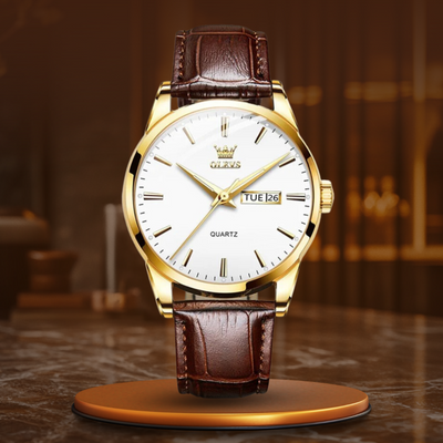 Callum – Prestige Mechanical Dress Watch with Leather Strap and Date Display