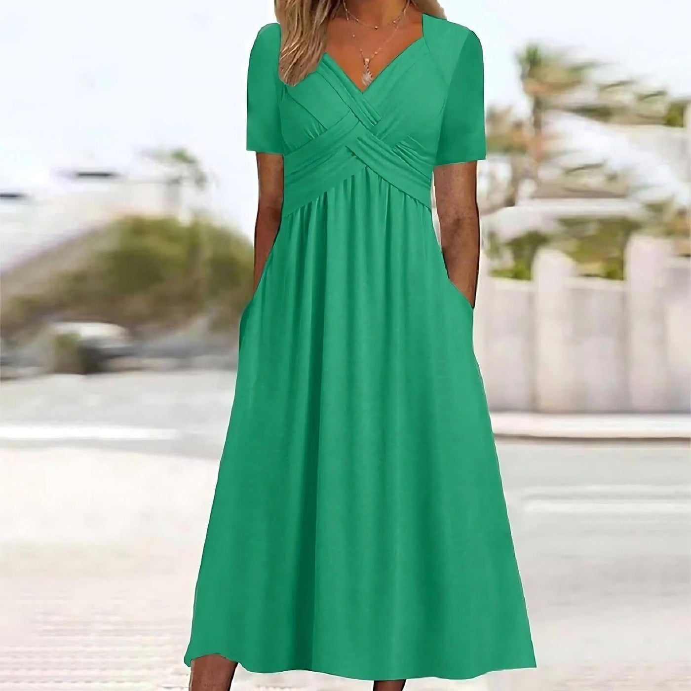 Jamaica – Elegant Tummy Cover Midi Dress with Flattering Fit