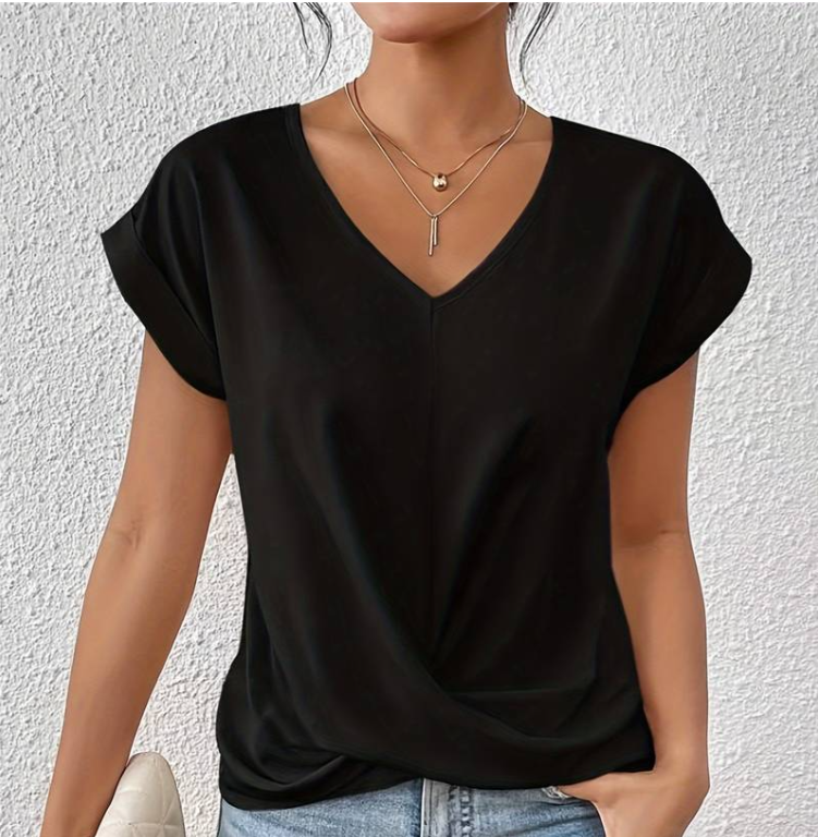 Claire - Elegant Women's V-Neck Shirt