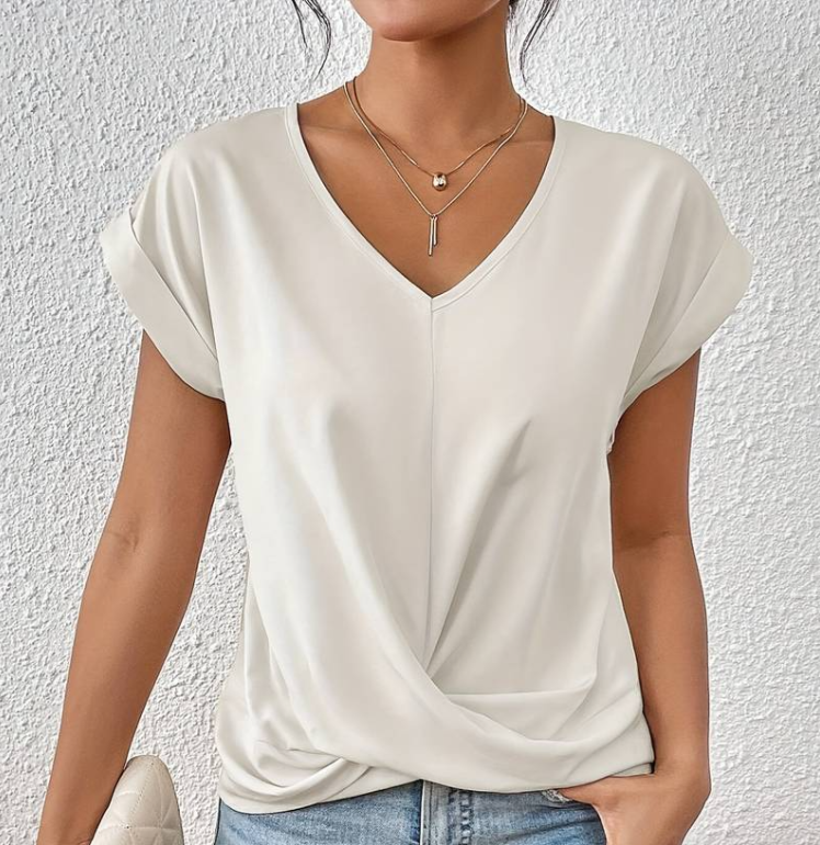 Claire - Elegant Women's V-Neck Shirt