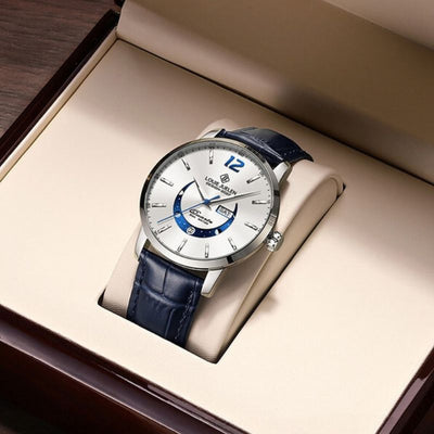 David - Timeless Moon Phase Watch with Luminous Calendar and Water Resistance