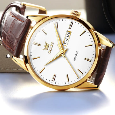 Callum – Prestige Mechanical Dress Watch with Leather Strap and Date Display