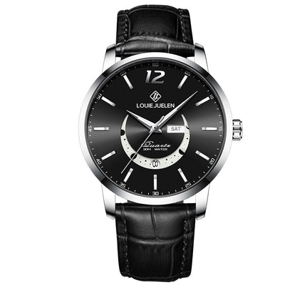 David - Timeless Moon Phase Watch with Luminous Calendar and Water Resistance