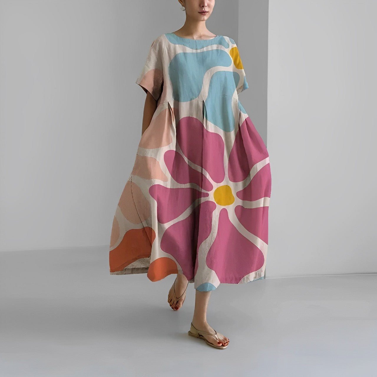 Claire – Bohemian Floral Print Dress with Effortless Elegance