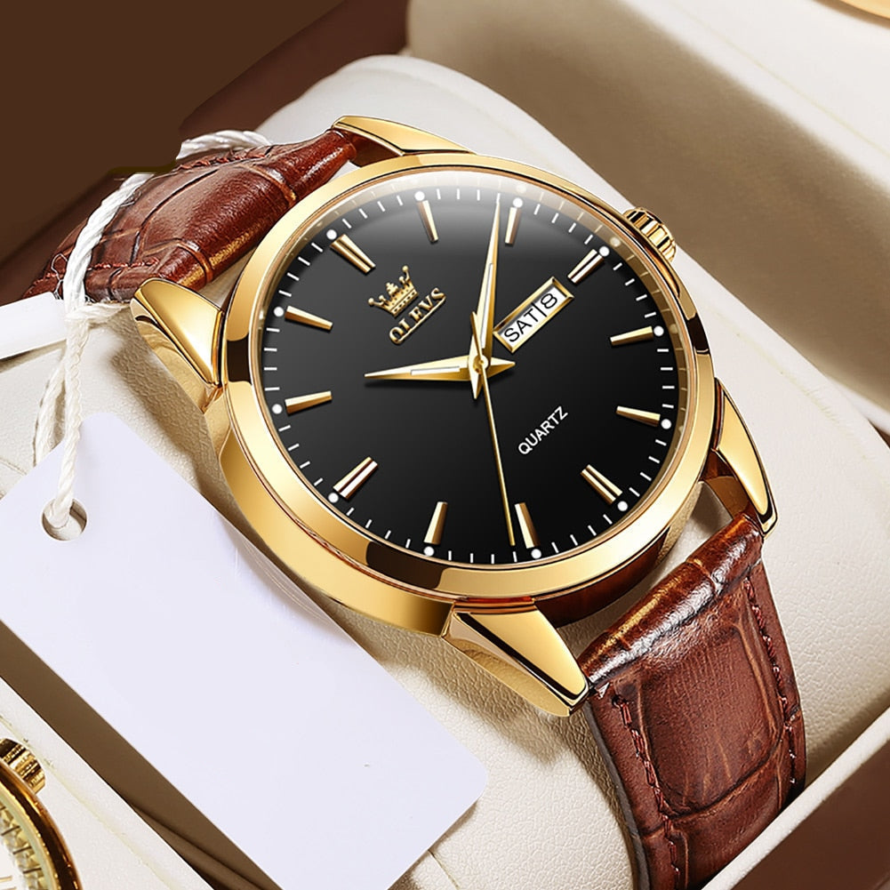 Callum – Prestige Mechanical Dress Watch with Leather Strap and Date Display