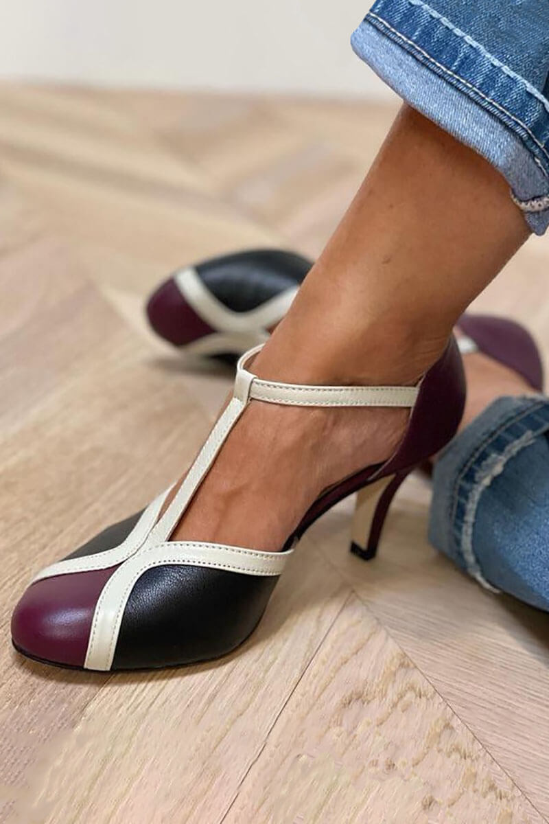 Round toe high heels