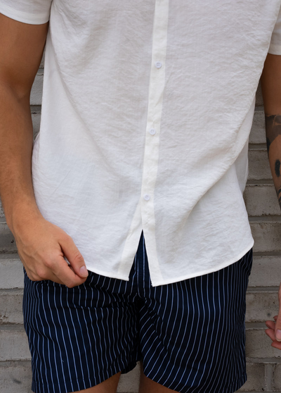 Rico – Classic Linen-Look Shirt & Swim Shorts Combo