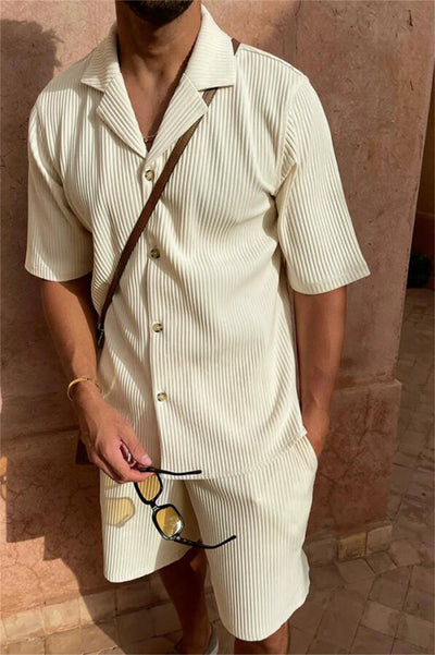 Enrique – Lightweight Summer Set with Ribbed Shirt & Breathable Shorts