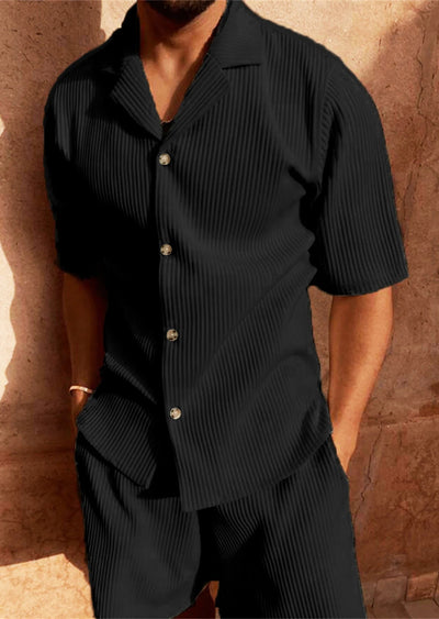 Enrique – Lightweight Summer Set with Ribbed Shirt & Breathable Shorts