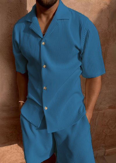Enrique – Lightweight Summer Set with Ribbed Shirt & Breathable Shorts