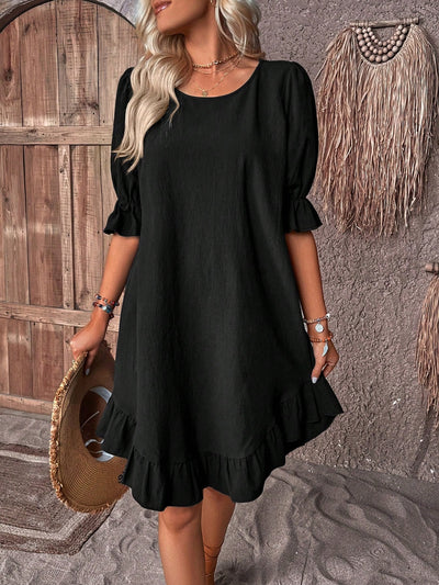 Kyria – Elegant Essence Midi Dress with Flattering Fit & Timeless Style
