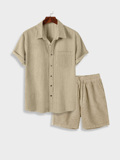 Tulum – Corduroy Summer Set with Relaxed Shirt & Tailored Shorts