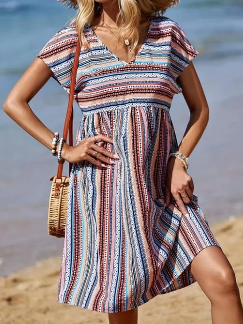 Marigold – Striped Boho Summer Dress
